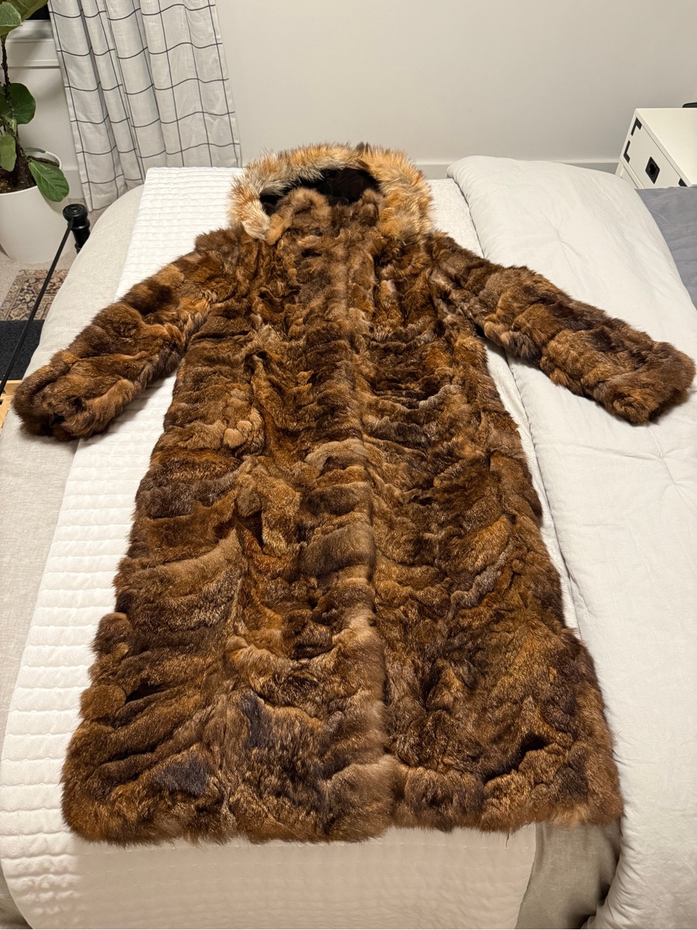 Luxurious Brown Fur Coat- Fox & Rabbit